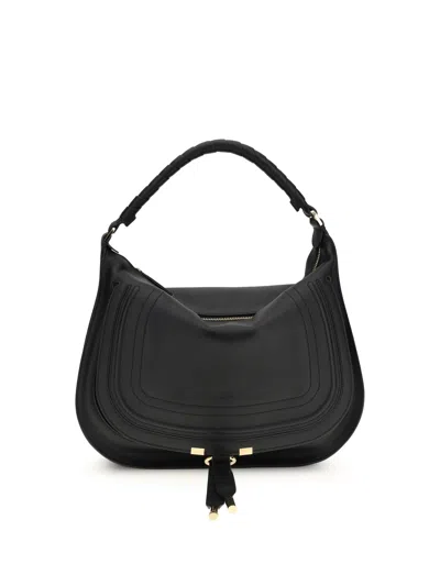 Chloé Black Calf Leather Bos Taurus Shoulder Bag In Black