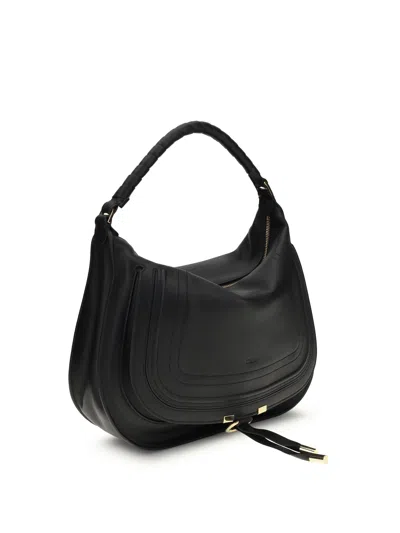 Chloé Black Calf Leather Bos Taurus Shoulder Bag In Black