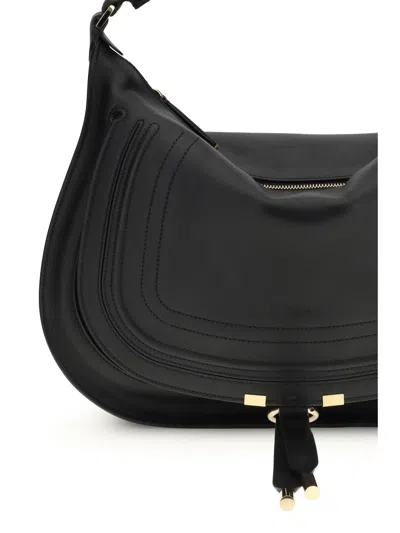 Chloé Black Calf Leather Bos Taurus Shoulder Bag In Black