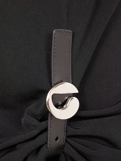 Coperni Dress Suspended Design Asymmetric Hem Buckle In Black