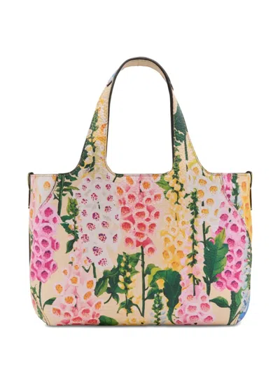 Oscar De La Renta The Mini Topaz Floral-print Tote Bag In Multi