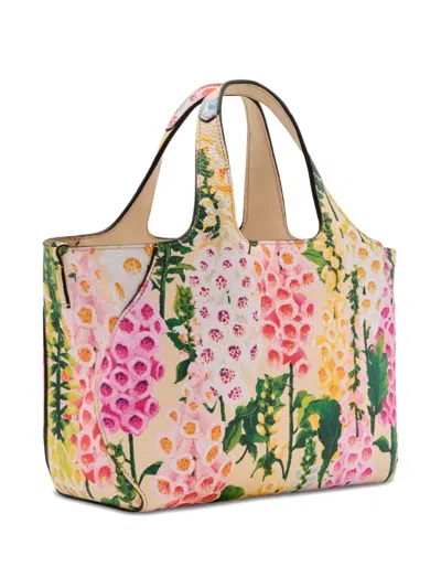 Oscar De La Renta The Mini Topaz Floral-print Tote Bag In Multi
