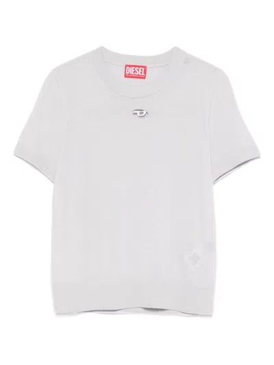 Diesel Wool Sweater T-shirt Grey In White