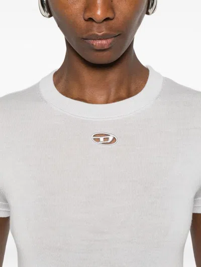 Diesel Wool Sweater T-shirt Grey In White
