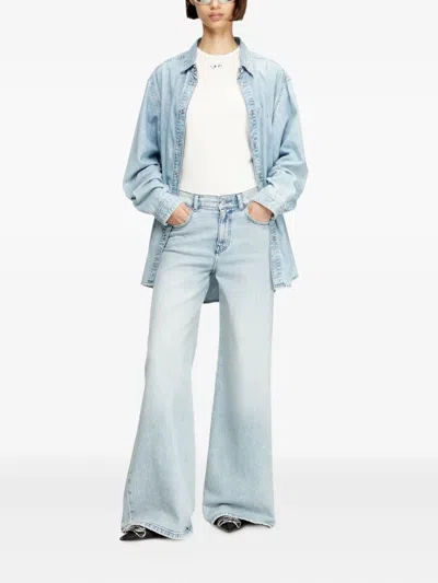 Diesel T-uncutieslong-od Metallic Oval D T-shirt In White