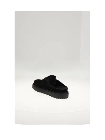 Dior Suede Mules Round Toe Rubber Sole In Black