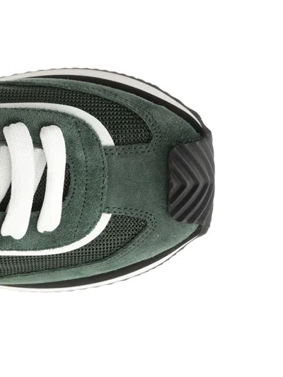 Dolce & Gabbana Green Panelled Leather Sneakers In Multi