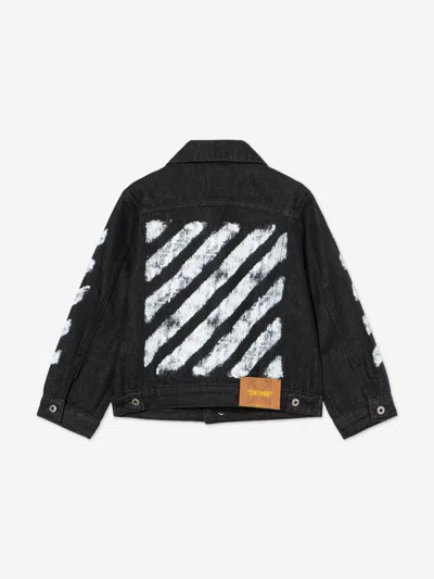 Off-white Diagonal Sponge Denim Jacket In Multi