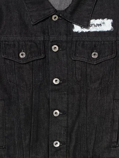 Off-white Diagonal Sponge Denim Jacket In Multi