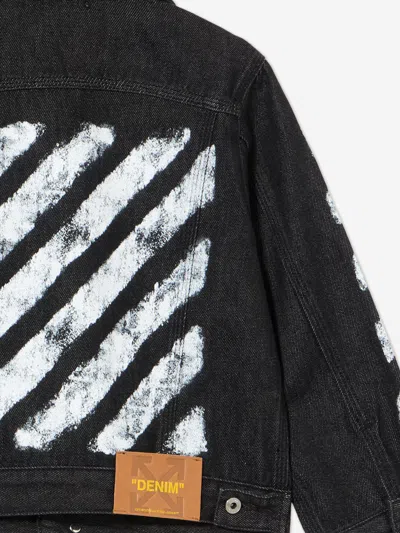 Off-white Diagonal Sponge Denim Jacket In Multi