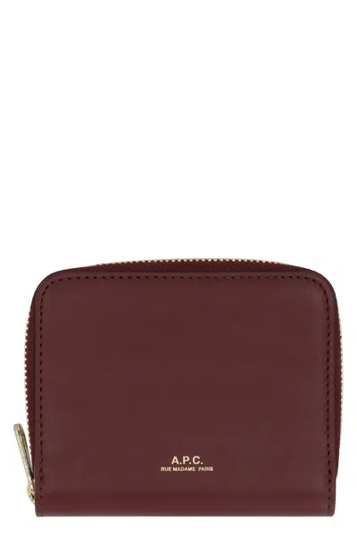 Apc A.p.c. Leather Wallet In Red