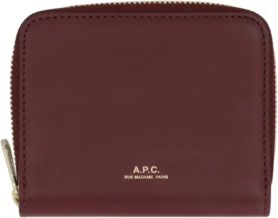 Apc A.p.c. Leather Wallet In Red