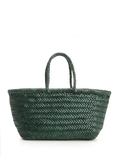 Dragon Diffusion Woven Leather Basket Small Handbags Green In Green