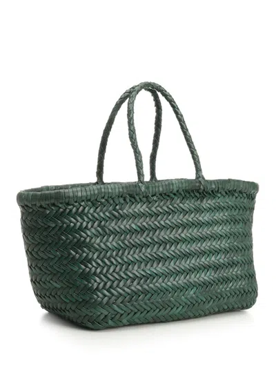 Dragon Diffusion Woven Leather Basket Small Handbags Green In Green