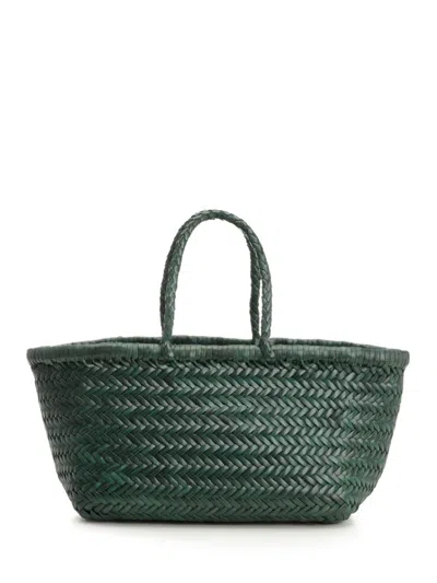 Dragon Diffusion Woven Leather Basket Small Handbags Green In Green