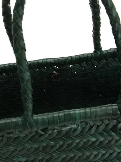 Dragon Diffusion Woven Leather Basket Small Handbags Green In Green