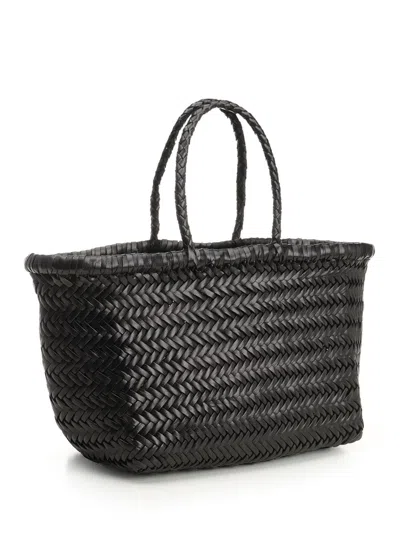 Dragon Diffusion Woven Leather Basket Small Handbags Black In Black