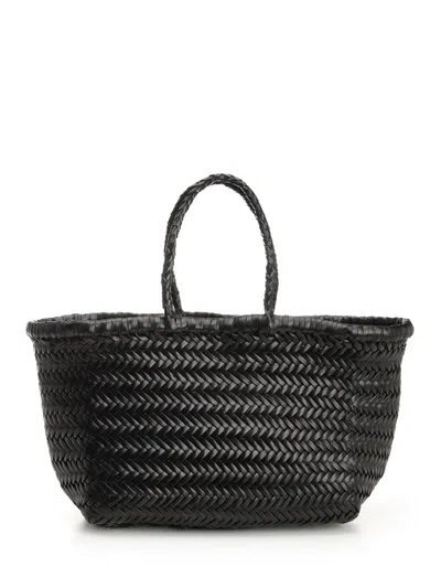 Dragon Diffusion Woven Leather Basket Small Handbags Black In Black