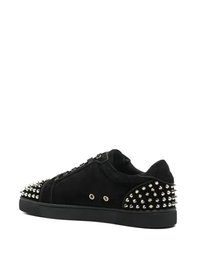 Christian Louboutin Seavaste 2 Leather Sneakers Eyelet Studs In Black
