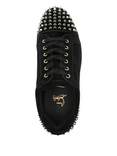 Christian Louboutin Seavaste 2 Leather Sneakers Eyelet Studs In Black