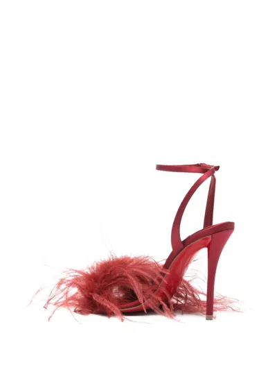 Christian Louboutin Miss Z Plumes Sandals In Red