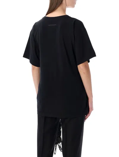 Mm6 Maison Margiela Tshirt Sequin Gloves In Black