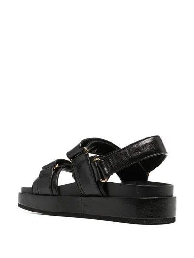 Tory Burch Kira Sport Leather Sandals In Black