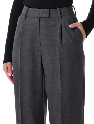 Low Classic Belted Point Pleated Trousers In Gray