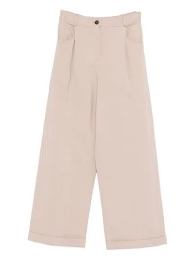 Brunello Cucinelli Cuffed-hem Trousers In Sand