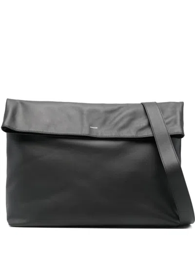 Herskind Flap Leather Shoulder Bag In Black