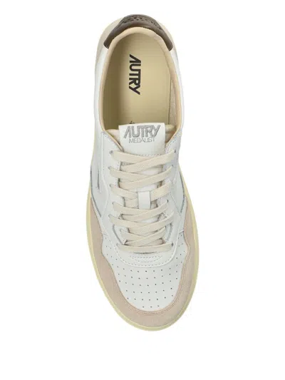 Autry Medialist Low Leather Sneakers Contrast Panels In Multi