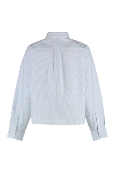 Apc A.p.c. Boyfriend Shirt In Cotton Stripes In Blue