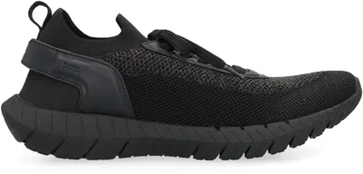 Hugo Boss Mesh Upper Sock Sneakers Pull Tab Sole In Black