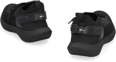 Hugo Boss Mesh Upper Sock Sneakers Pull Tab Sole In Black