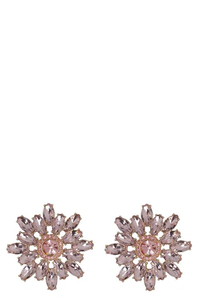 Self-portrait Earrings Flower In Black