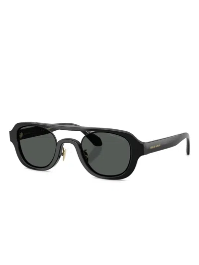Giorgio Armani Round-frame Sunglasses In Black