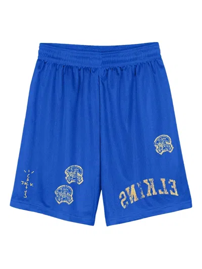 Travis Scott Graphic-print Short In Blue