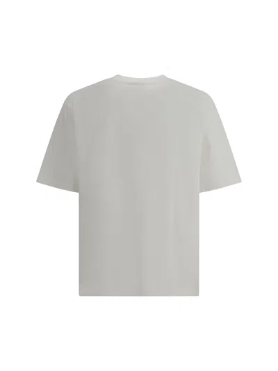 Dsquared2 Men White T-shirt With Embroidered Logo On The Chest In Cotton Man In White