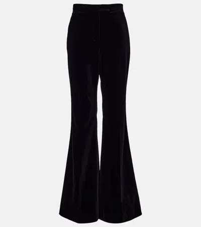 Valentino Cotton Velvet Wide-leg Pants In Animal Print