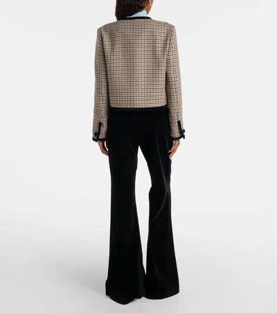 Valentino Cotton Velvet Wide-leg Pants In Animal Print