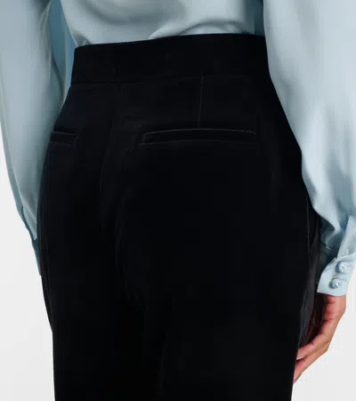 Valentino Cotton Velvet Wide-leg Pants In Animal Print