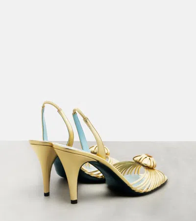 Valentino Garavani Valentino Royal Heart 65 Leather Slingback Sandal In Gold