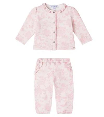 Tartine Et Chocolat Baby Cotton Top And Sweatpants Set In Animal Print