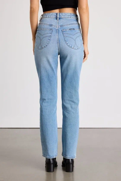 Rolla's Loulou Light Wash High-rise Straight Leg Jeans In Blue