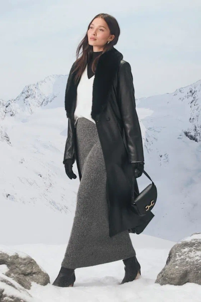 Lulus Alfina Grey Knit High-rise Maxi Skirt In Gray