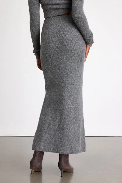 Lulus Alfina Grey Knit High-rise Maxi Skirt In Gray