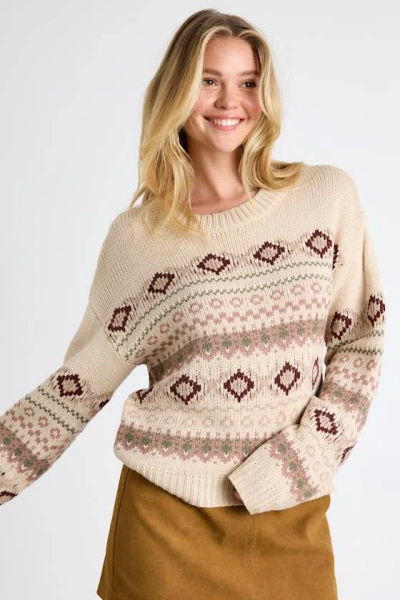 Lulus Maeven Beige Fair Isle Pullover Sweater In Neutral