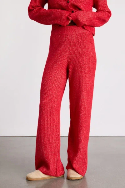 Lulus Carvalho Red Ribbed Knit Sweater Pants In Red