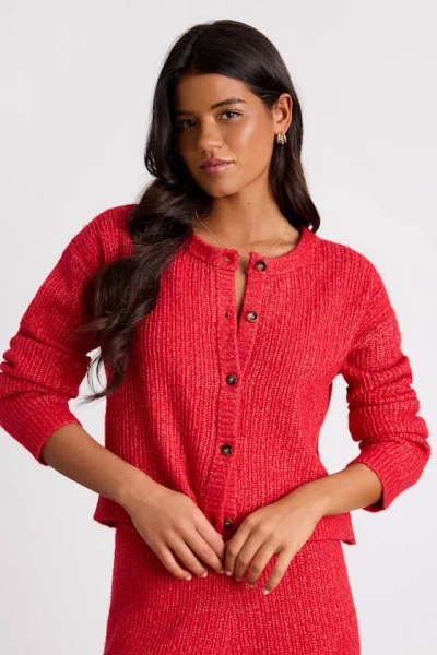 Lulus Carvalho Red Button-front Cardigan Sweater In Red