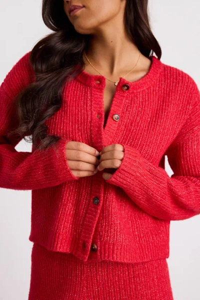 Lulus Carvalho Red Button-front Cardigan Sweater In Red
